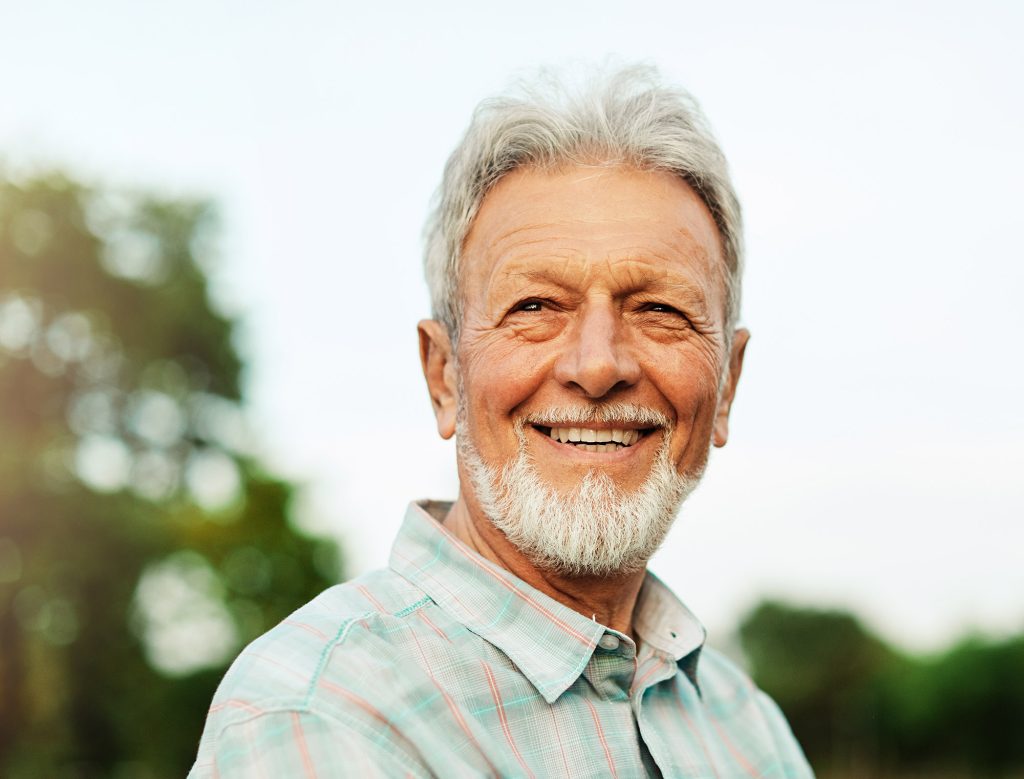 Portrait,Of,An,Elderly,Man,Outdoors.,Happy,Senior,Man,In